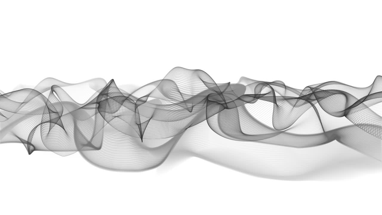 Looping Elegant Dark Gray Wave on White Background