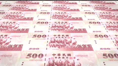 banknotes of five hundred taiwanese dollars of taiwan rolling, cash money, loop