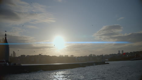 istanbul sunset over the bosphorus