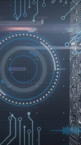 animación del escaneo del alcance y el procesamiento de datos sobre fondo negro