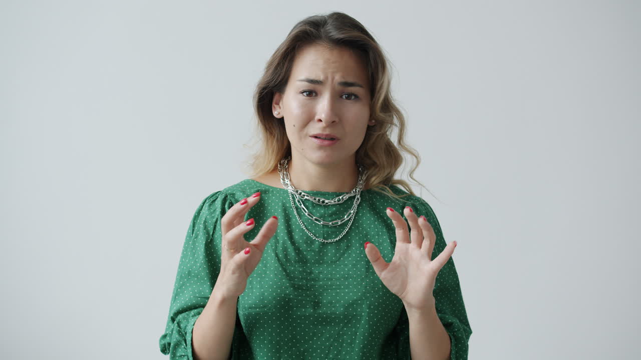 Woman expressing distress