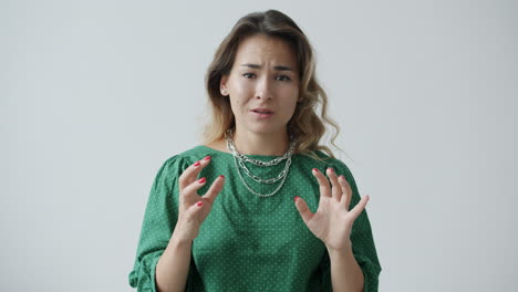 woman expressing distress