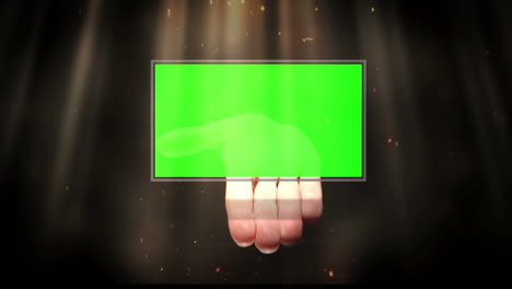 Dynamic-hand-presents-green-screens