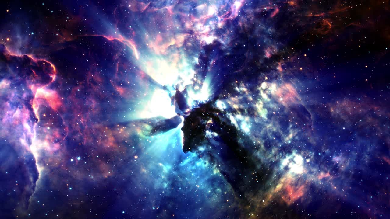Abstract space flight into star field galaxy rotating star. 4K 3D seamless loop fly through Space star field in outer space milky way galaxy, nebula, stars. Mystery flying in star field like heaven.