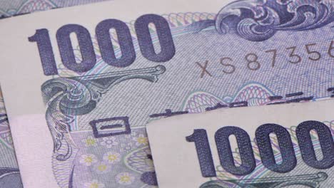 closer look of the 1000 japanese yen money.close-up.4k uhd