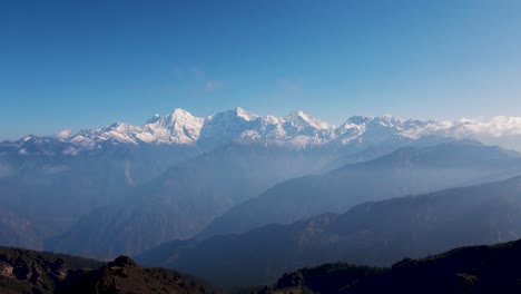 aerial view of ganesh himal range in from dhading, nepal.