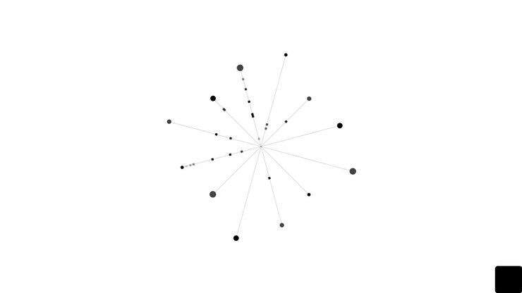 Abstract Radial Motion Graphic with Floating Dots and Lines
