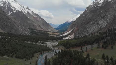 aerial view of naltar valley in pakistan