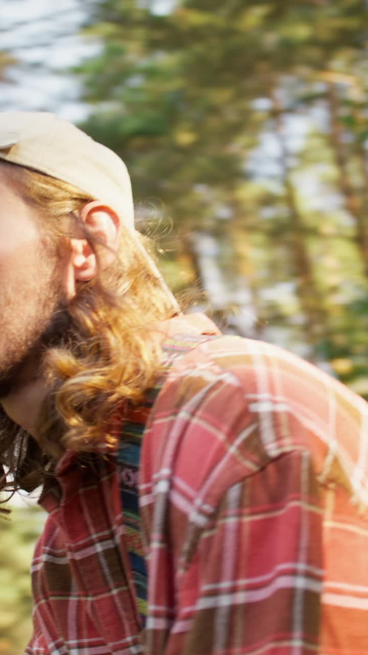 People Cycling in a Forest