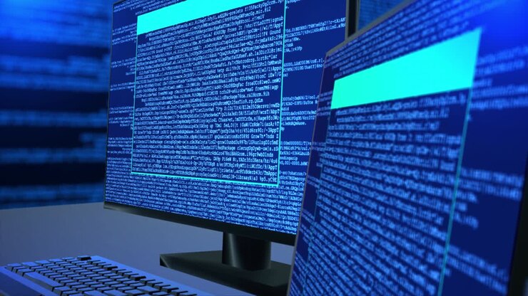 4K Loop Animation Computer virus affects operating system Glitch Noise, encryption delete data.