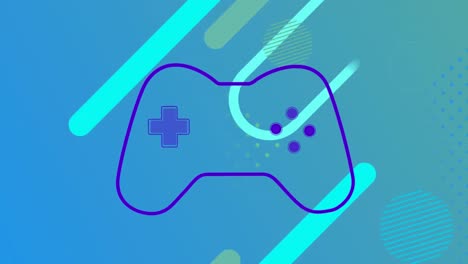 Animation-of-video-game-pad-over-abstract-pattern