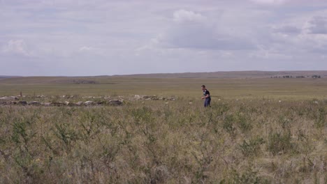 person running in a field