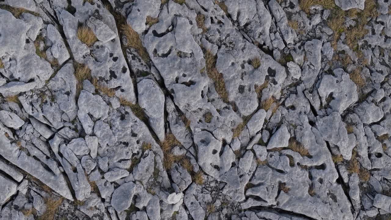 Rocky limestone landscape of The Burren, Ireland, with a rugged and ancient feel