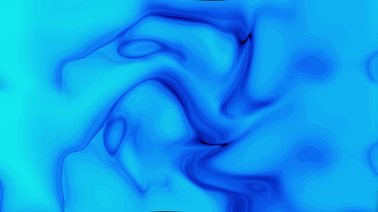 animación de flujo de tinta líquida de color azul sedoso. flujo de líquido de color azul brillante.