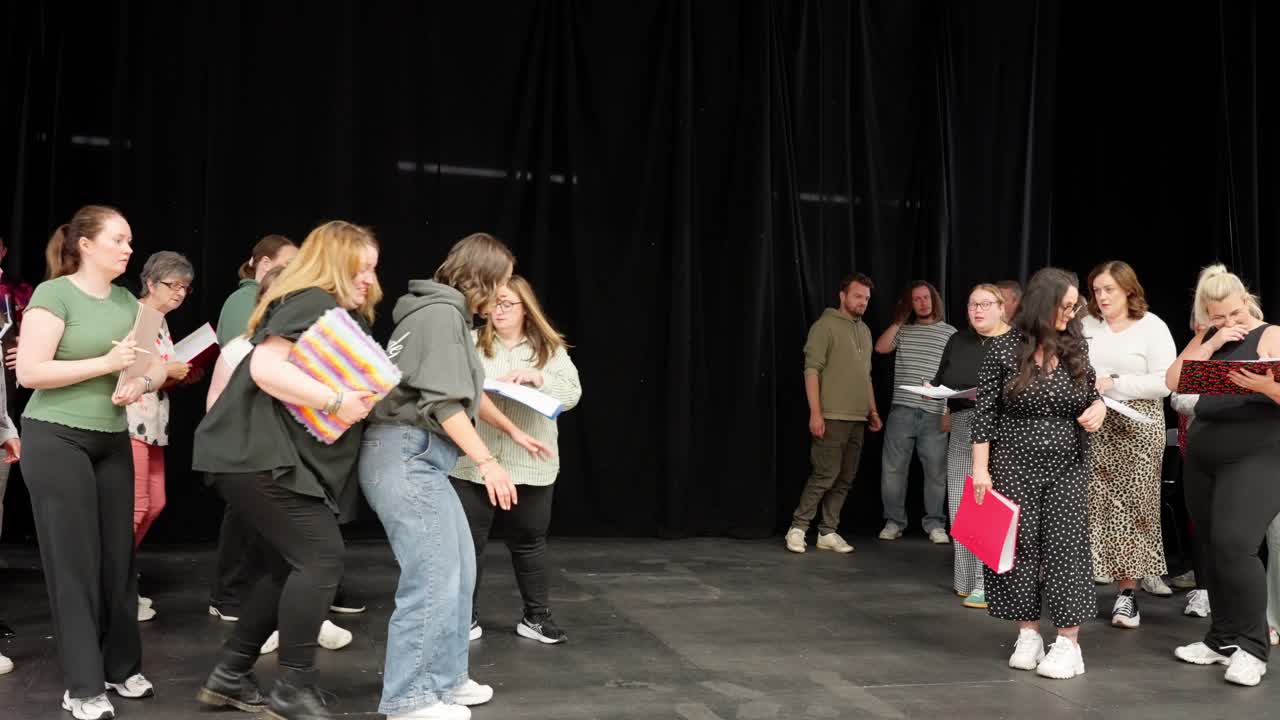 Casting scene, theatre community venue, amateur production, stage event