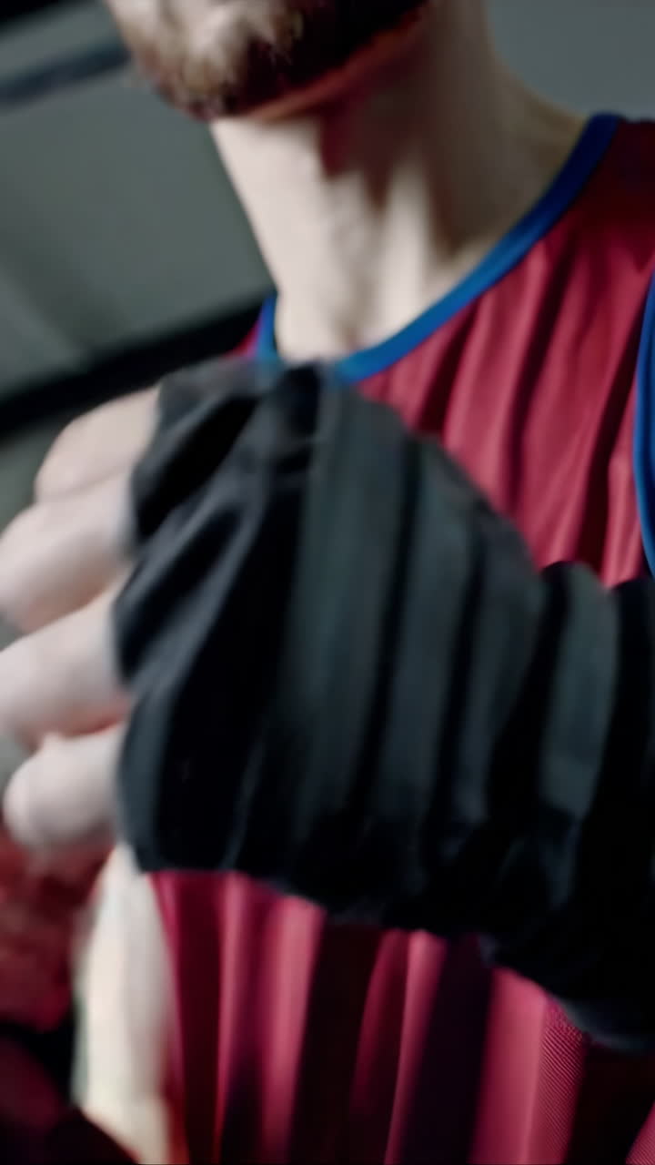 Person preparing for a boxing match