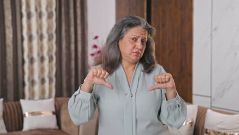 Upset-Indian-mom-showing-Thumbs-down