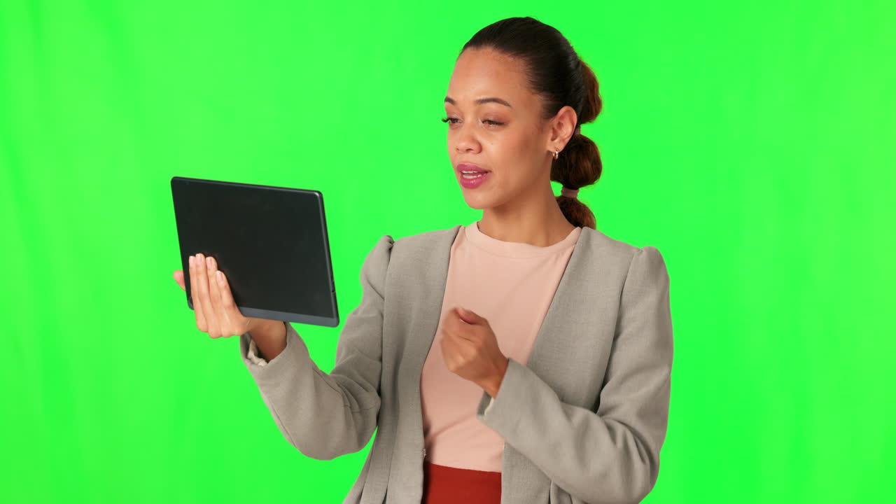 joven mujer de negocios, videollamada