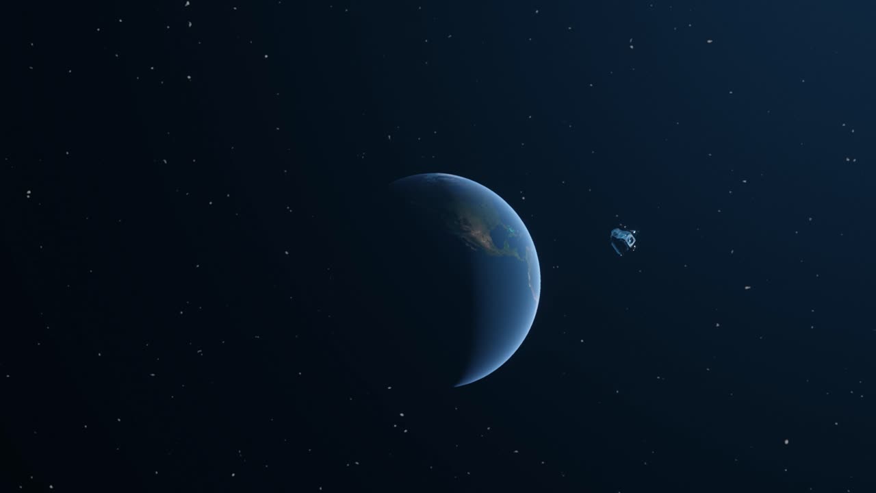3D Animation Showing The Apollo Lunar Module Quickly Flying Past The ...