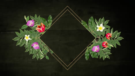 diamond outline with flowers and foliage