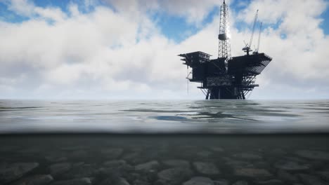 large pacific ocean offshore oil rig drilling platform