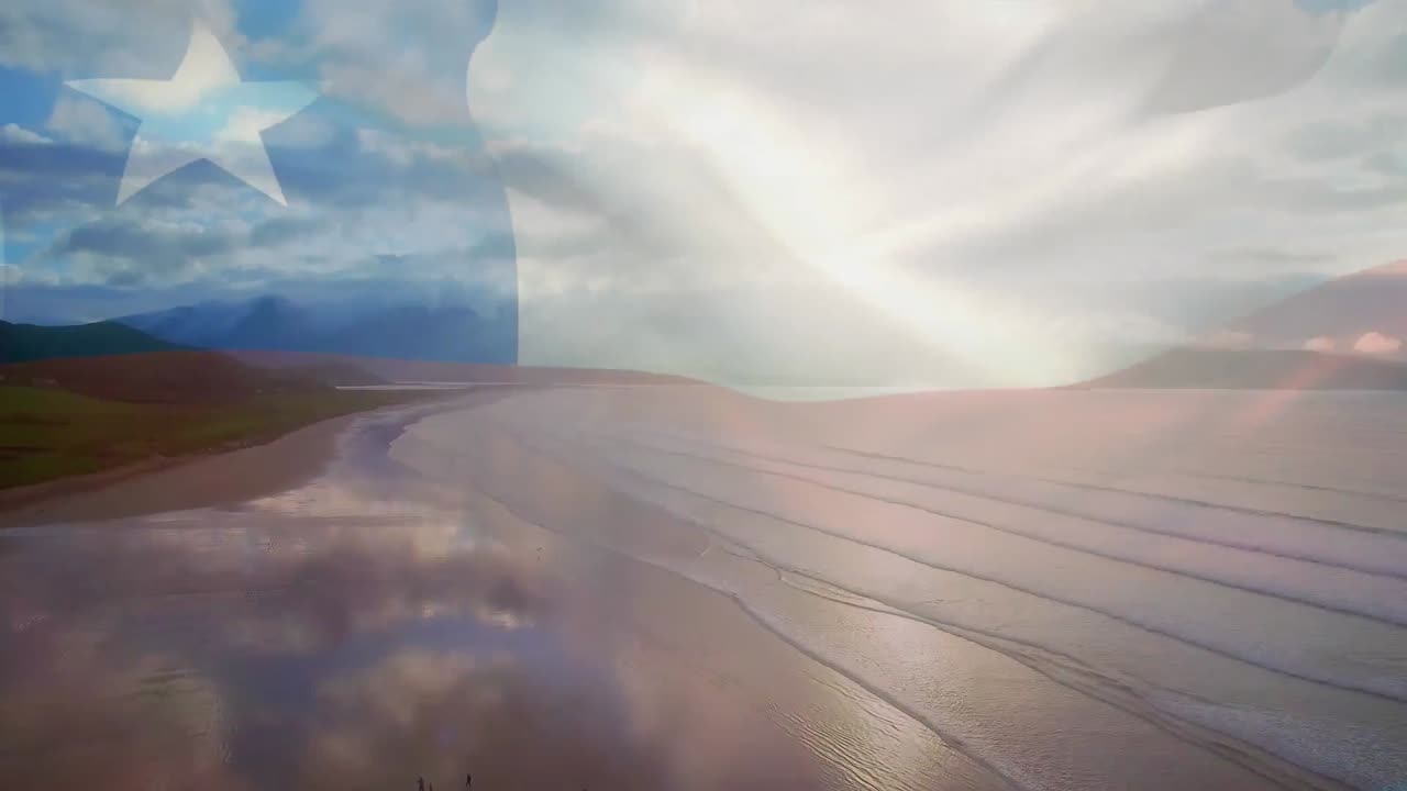 칠레의  ⁇ 발이  ⁇ 빛 바 ⁇ 가에서 흔들리는 애니메이션