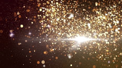 creating shimmering animation, golden particles and sparkles in festive atmosphere