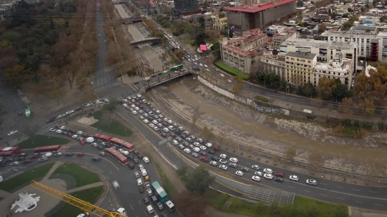 칠레 산티아고의 아침 타임랩스