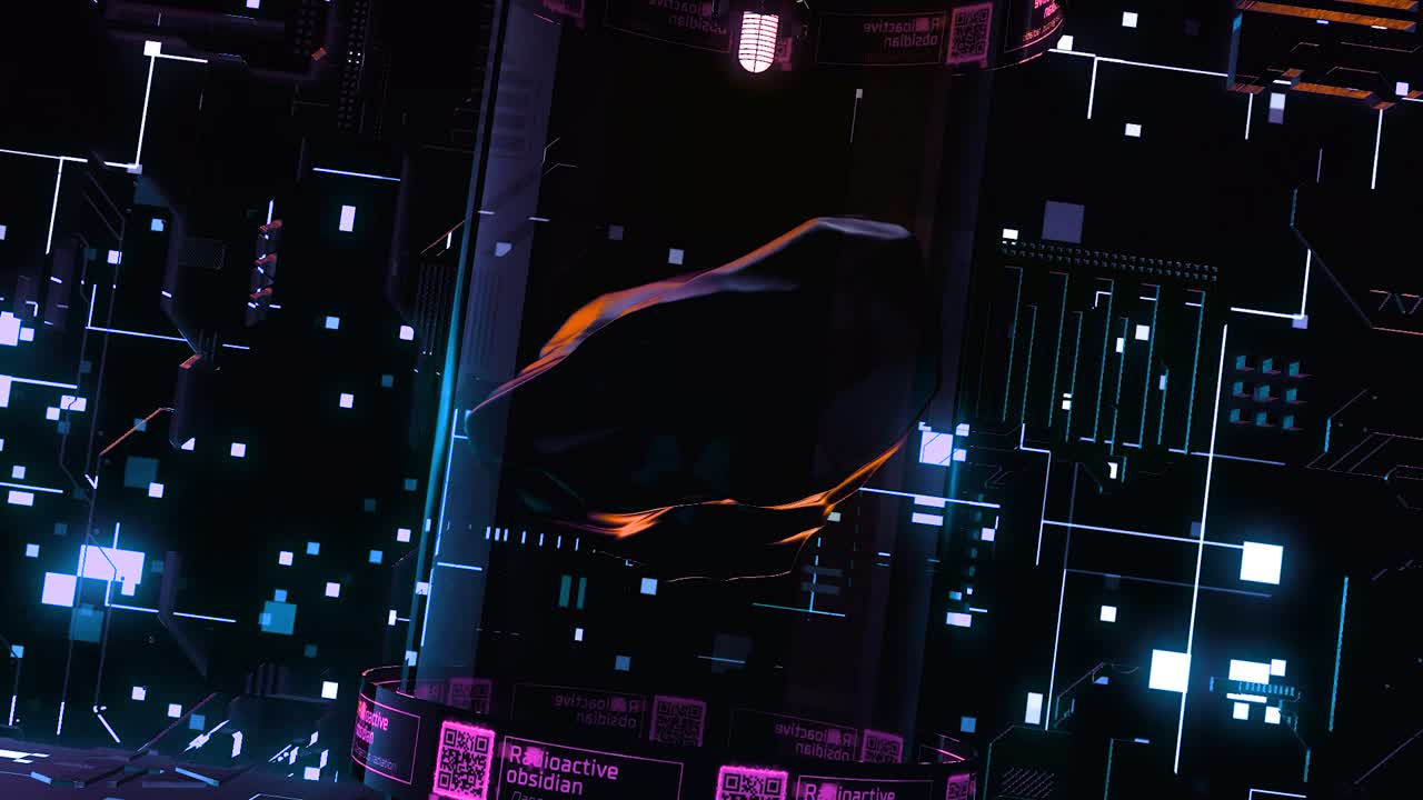 Obsidiana Radioativa em um Contêiner Futurista