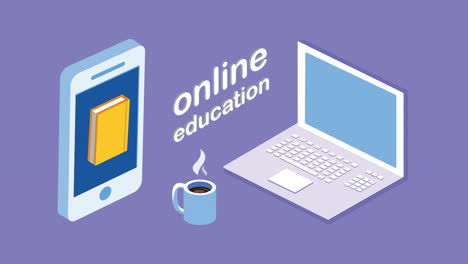 education online technology with laptop