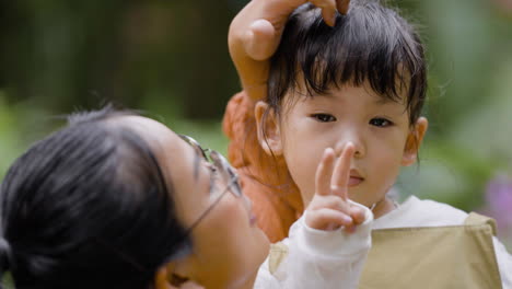 asian family in the park