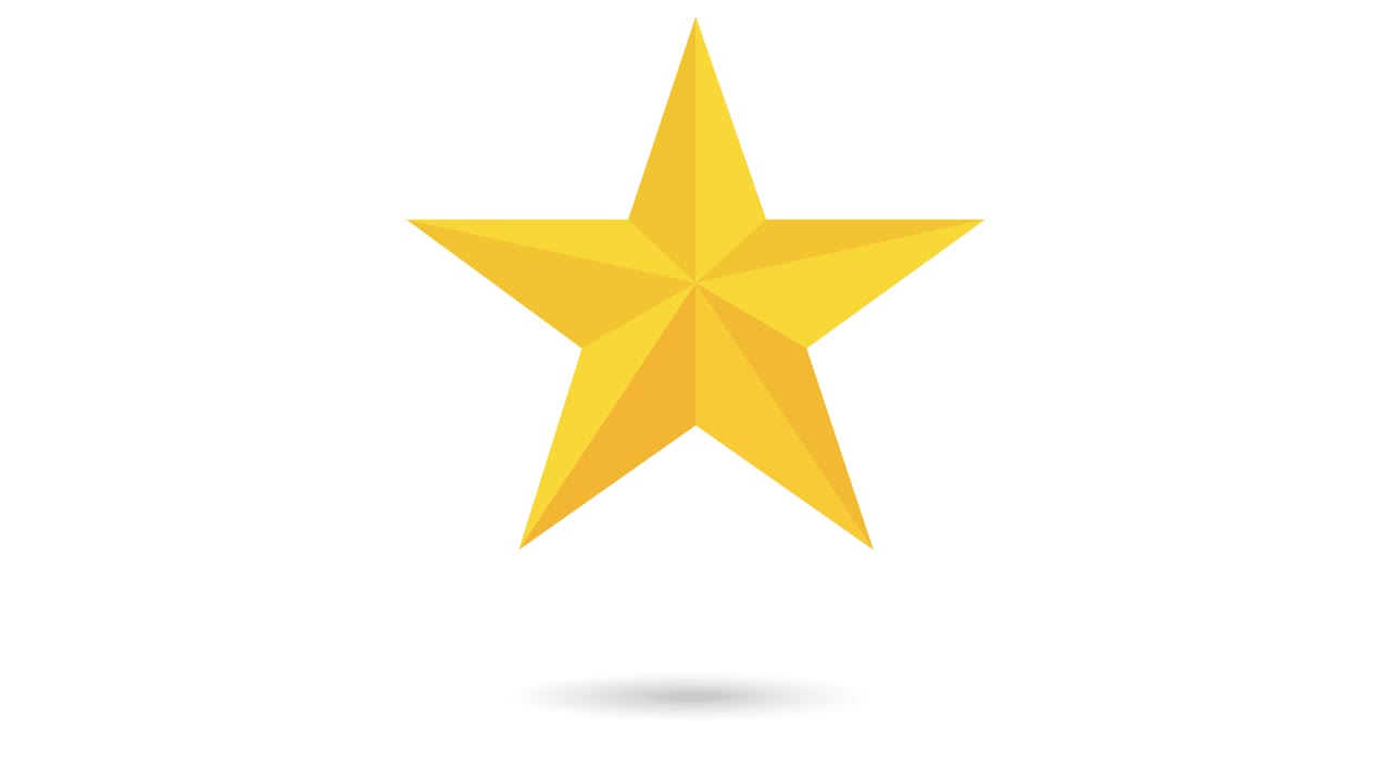 golden star isolated on white background isolated video 4k