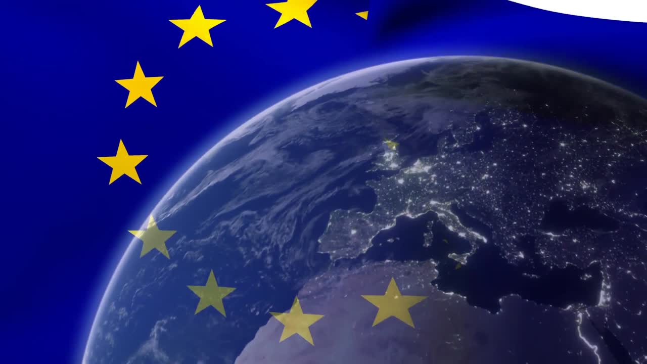 Animazione della bandiera dell'Unione Europea.