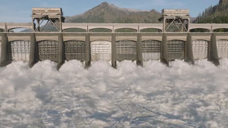 aerial footage of bonneville dam on the columbia river between oregon and washington. shot using dji mavic 3 cine at 24 fps.