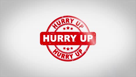 hurry up red stamp