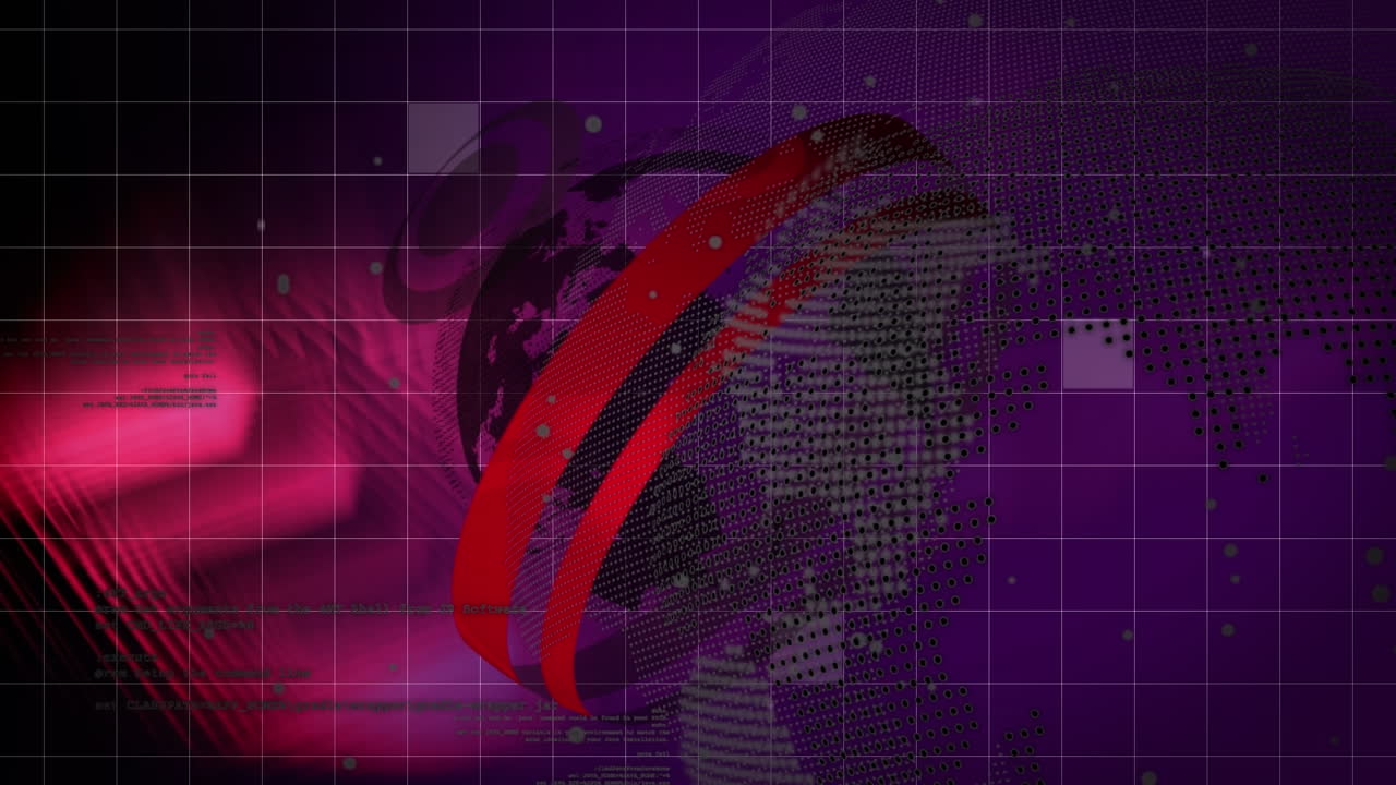 animación del procesamiento de datos sobre un fondo púrpura