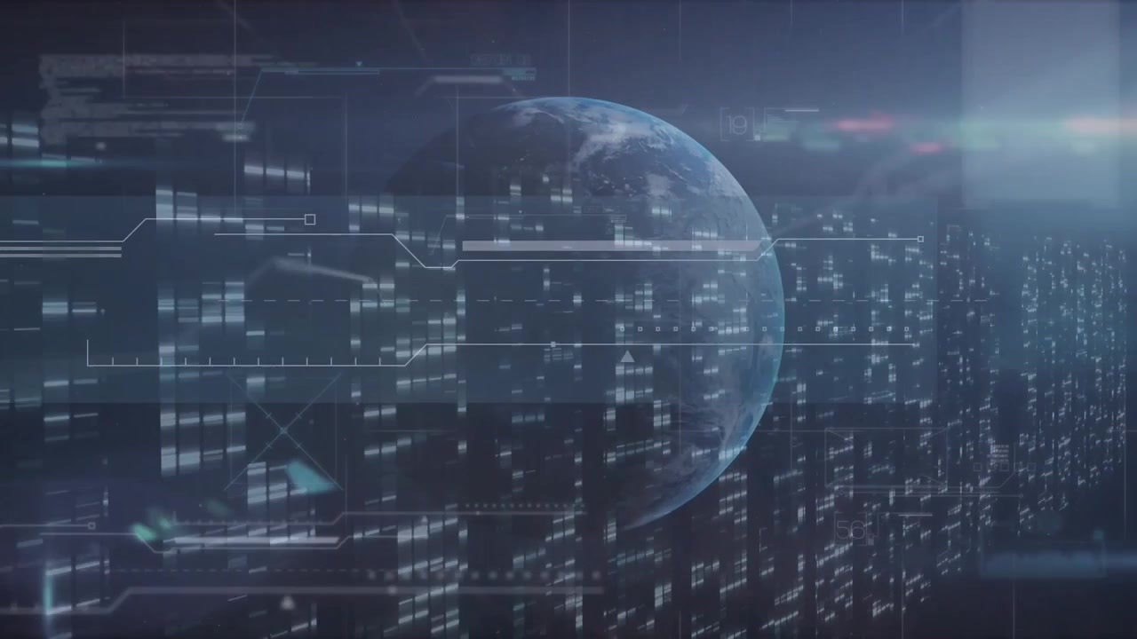 Animation of globe and data processing