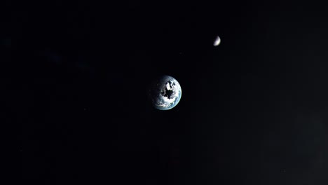 timelapse of the moon slowly drifting away from planet earth over millions of years
