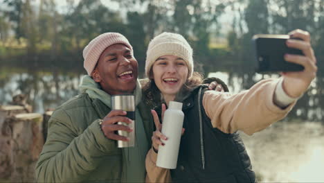 selfie, hiking and an interracial couple