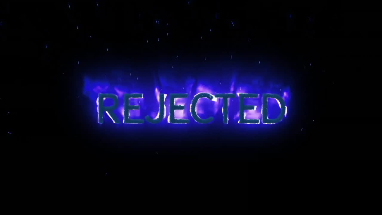 texto rechazado que aparece en el fuego púrpura