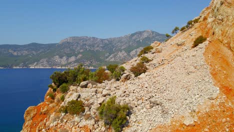 4K-Drohnenaufnahme-Aus-Der-Luft-Der-Insel-Suluada-Im-Adrasaner-Meer,-Antalya-–-Türkei