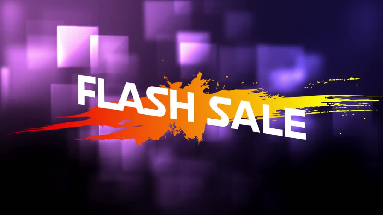Grafica con offerta lampo su sfondo viola