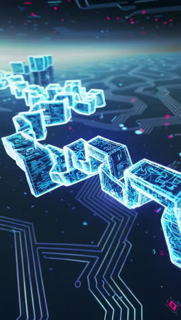 abstract futuristic circuit board with glowing shapes