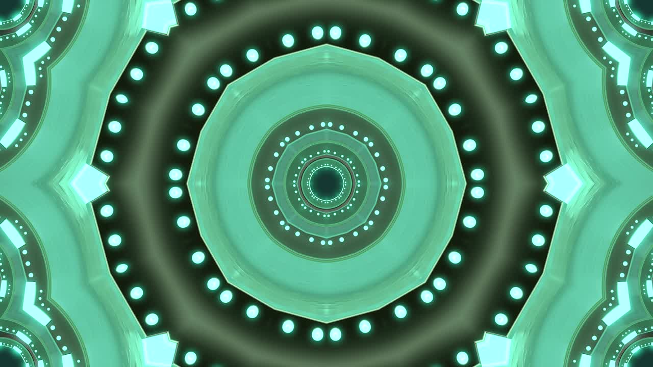 Looped Abstract ornate decorative background. 3d Kaleidoscope or mandala.