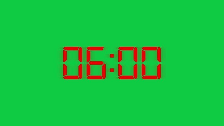 Countdown Timer Digital Digits Display on green screen