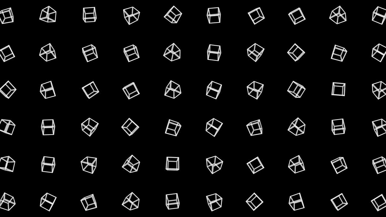 patrón de cubo geométrico. baile de cubo. animación de bucle de símbolo de negocio. diseño de red de negocios.