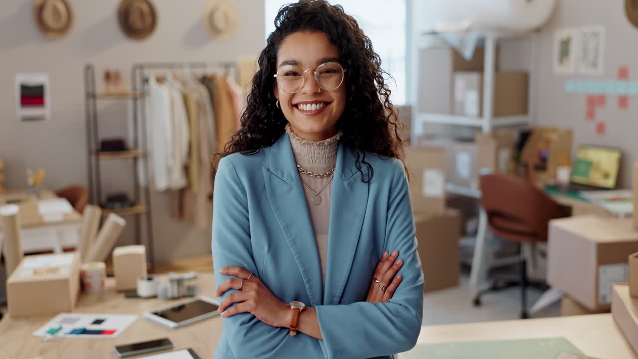 donna designer, braccia incrociate