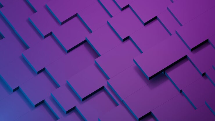 Abstract Geometric Pattern of Moving Purple and Blue Blocks