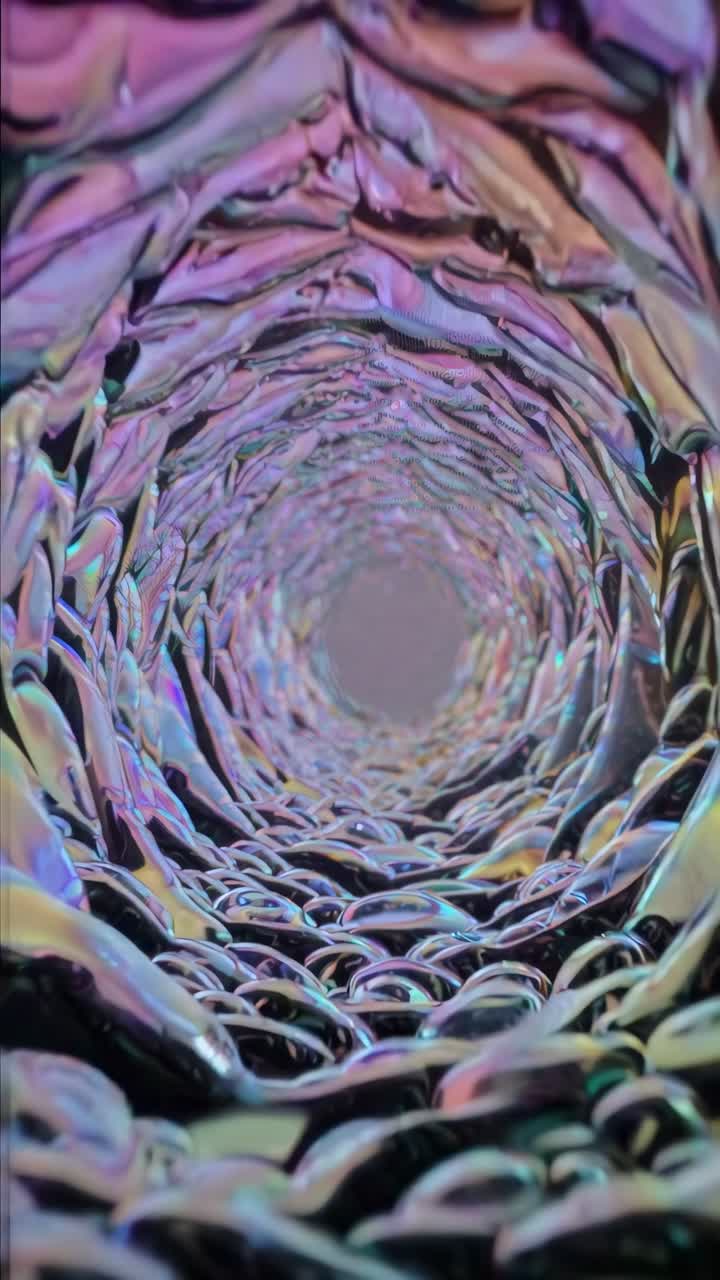 Iridescent Abstract Reflective Tunnel Swirl
