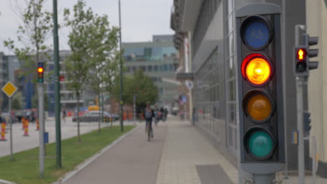 bicycle traffic lights in the city